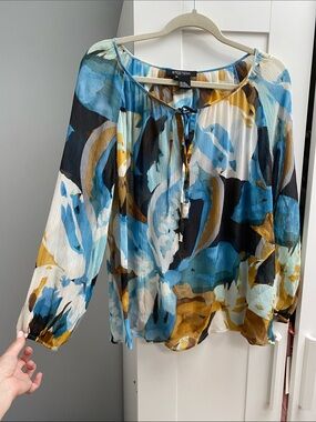 Vintage silk semi sheer color blouse by Etcetera, size large leightweight blouse